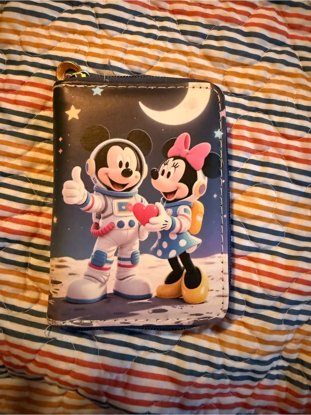 Mickey & Minnie Astronaut Wallet - Navy Background